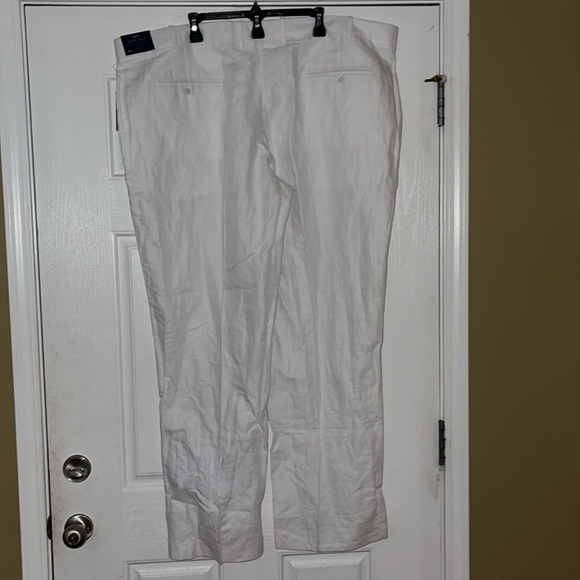 NWT men’s Perry Ellis white linen/cotton blend pants 48x34 - Picture 2 of 8